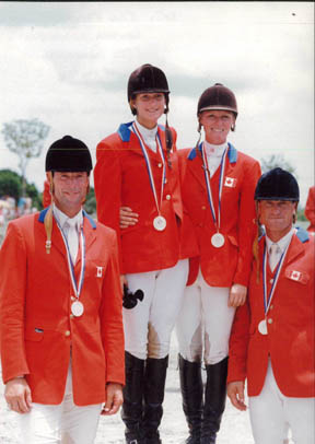 The Canadian Show Jumping Team, silver medalist at the 1991 Pan American Games, will be inducted into the Jump Canada Hall of Fame on Sunday, November 6, 2011. From left to right: Ian Millar, Sandra Anderson, Beth Underhill and Danny Foster.