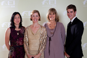 Winners of the FEI Awards 2012 in Istanbul. From left to right: Celia Rijntjes (NED), Courtney King-Dye (USA), Sharon Boyce (RSA), Thomas McDermott (AUS)