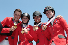 The Swiss team of Martin Fuchs, Emilie Stempfli, Annina Zuger and Chantal Muller