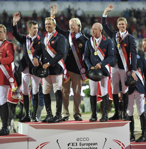 Scott Brash, Will Funnell, Chef d’Equipe Rob Hoekstra, Michael Whitaker and Ben Maher.