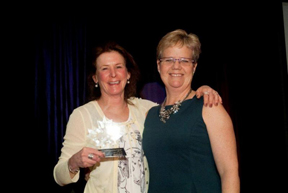 Coaching Excellence Award - Wendy Johnston and Trish Mrakawa Chair of the National Coaching Committee. Photo by Shereen Jerrett