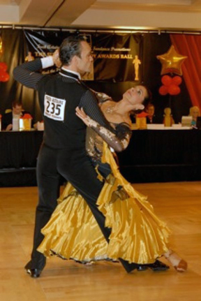 Jane Savoie dancing the tango in competition.