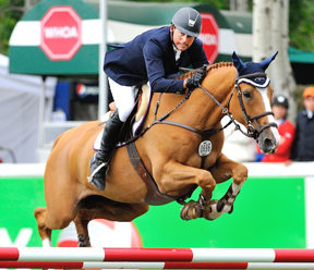 Yann Candele and Showgirl came second in the $210,000 CP Grand Prix. Photo by Spruce Meadows Media Services