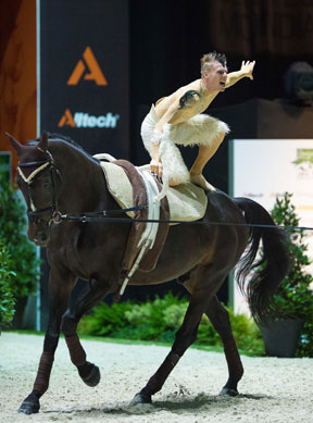 Vaulter, Jacques Ferrari, nearly raised the roof off the Zenith Arena in Caen tonight when securing the first gold medal for France at the Alltech FEI World Equestrian Games™ 2014. Photo by Jon Stroud/FEI