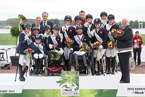 “Parabéns” - Great Britain, The Netherlands and Germany score their Rio 2016 Paralympic Games team spots at the Alltech FEI World Equestrian Games™ 2014. Photo by Jon Stroud/FEI