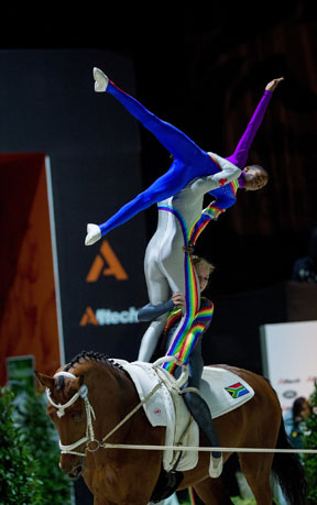 The South African Vaulting squad are a big hit with spectators at the Alltech FEI World Equestrian Games™ 2014 in Normandy. Photo by Jon Stroud/FEI