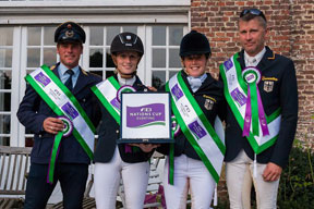 The winning German team of Andreas Ostholt, Anna-Maria Rieke, Josefa Sommer and Andreas Dibowski claimed the honours at Waregem (BEL), penultimate leg of the FEI Nations Cup™ Eventing 2014. Photo by EventingPhoto.com/FEI
