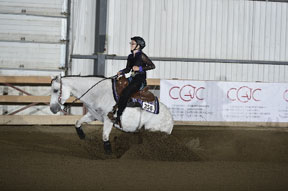 Meghan Côté and Top Meg Boogies at the 2014 CIEC in Blainville, QC. Photo by Dieter Wahr Equine Photography
