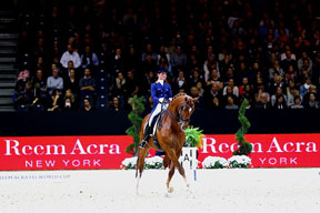 Two-time series champions, Adelinde Cornelissen and Jerich Parzival NOP, won the second leg of the Reem Acra FEI World Cup™ Dressage 2014/2015 Western European League at Lyon, France. Photo by FEI/Pierre Costabadie