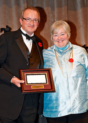 Jan Stephens was named the recipient of Jump Canada's Official of the Year Award for 2014 at the Jump Canada Hall of Fame Gala. Photo by Michelle Dunn