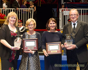 The Watermark Group was named the Jump Canada Owner of the Year for 2014. (left to right Left to right -- Karen Hendry-Ouellette, Manager Jumping; Jennifer Rogers and Deborah Roy, members of the Watermark Group; and John Taylor, Chair Jump Canada). Photo by Cealy Tetley