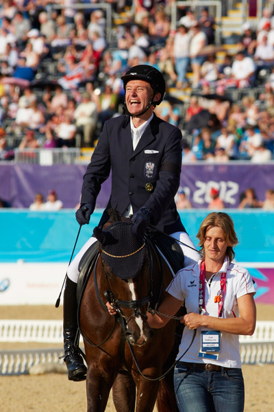 Inspiring Para-Equestrians: Austria’s Pepo Puch, pictured here at the London 2012 Paralympic Games where he scored a gold and bronze medal in Grade 1b, is the reigning European Para-Equestrian Dressage champion, and scored double bronze at the Alltech FEI World Equestrian Games™ 2014. He will address delegates at the FEI’s first Para-Equestrian Forum on March 21-22 in Essen, Germany. Photo by FEI/Lizz Gregg