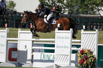 Beezie Madden and Simon won the $34,000 Duncan Ross Cup at the Spruce Meadows Canada One. Photo by Spruce Meadows Media Services