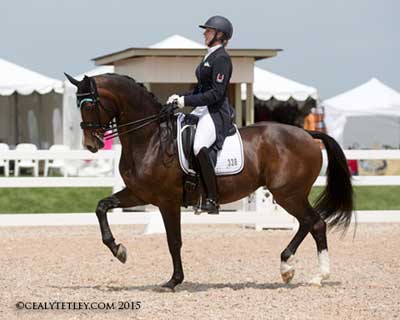 Megan Lane of Loretto, Ont. earned back-to-back wins in the big tour aboard Caravella at the CDI 3* Ottawa Dressage Festival, which acted as the final TORONTO 2015 Pan Am Games qualifier for the Canadian Dressage Team. Photo by Cealy Tetley