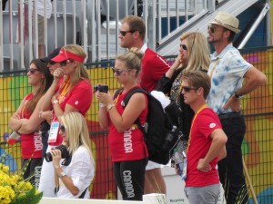Team Canada on eggshells, watching Brittany knock it out of the park