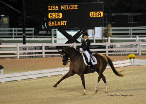 Lisa Wilcox riding Galant in the Grand Prix Freestyle qualifier at Dressage at Devon. Photo by Hoof Prints Images