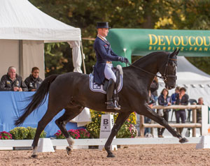Michael Jung (GER) gets off to a good start at Les 4 Etoiles de Pau, first leg of the FEI Classics™ 2015/2016 season, where he is in first and second place after Dressage (pictured here with Halunke FBW). Photo by Trevor Holt/FEI