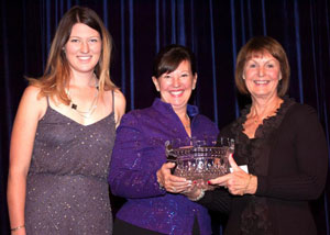 Carlene and Caitlin Ziegler accepted the 2015 Jump Canada Owner of the Year Award from Jump Canada Chair Pamela Law on Nov. 8, 2015 at the Jump Canada Hall of Fame Gala in Toronto, ON. Photo by Michelle C. Dunn