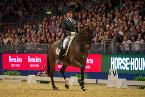 Britain’s Carl Hester and Nip Tuck secured a spectacular victory at the sixth leg of the Reem Acra FEI World Cup™ Dressage 2015/2016 Western European League in Olympia, London (GBR). Photo by FEI/Jon Stroud