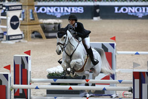 Wesley Newlands and her newest mount, Geisha van Orshof, competed at the Gucci Masters in Paris, France. Photo by Sportfot