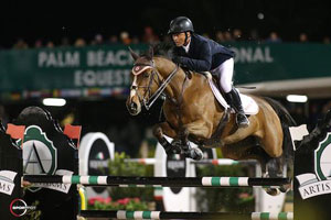 Todd Minikus and Quality Girl won the $86,000 Marshall & Sterling Grand Prix CSI 2* at Winter Equestrian Festival. Photo by Sportfot
