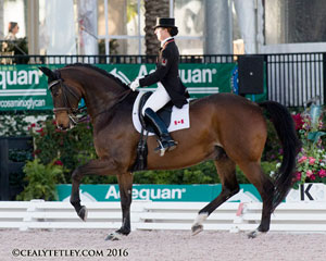 Canadian Olympian Belinda Trussell of Stouffville, ON and her long-time partner, Anton, earned top finishes at the CDI 5* FEI Grand Prix level during week five of the Adequan Global Dressage Festival, held Feb. 10-14 in Wellington, FL. Photo by Cealy Tetley - www.tetleyphoto.com