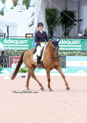 Allison Springer and Arthur got an early lead in the $75,000 Asheville Regional Airport Wellington Eventing Showcase following dressage. Photo by SusanJ Stickle