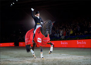 Germany’s Isabell Werth won the seventh leg of the Reem Acra FEI World Cup™ Dressage 2015/2016 Western European League at the sold-out RAI Arena in Amsterdam (NED) riding Weihegold. Photo by FEI/Arnd Bronkhorst
