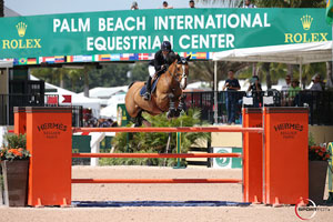 Margie Engle and Abunola won the $35,000 Ruby et Violette WEF Challenge Cup Round 10. Photo by Sportfot
