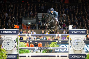 Olympic Jumping athlete Simon Delestre (FRA), the new world Jumping number one at the top of the Longines Rankings, pictured on the stallion Qlassic Bois Margot in Bordeaux (FRA), last qualifier of the Longines FEI World Cup™ Jumping Western European League before the Final in Sweden. Photo by FEI/Eric Knoll