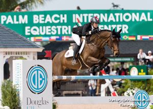 Tiffany Foster of North Vancouver, BC, guides Brighton to victory in the $35,000 Ruby et Violette WEF Challenge Cup Round VIII held March 3 for owners Artisan Farms and Torrey Pines Stable. Photo by Starting Gate Communications