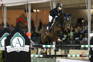 Kaely Tomeu and Gentille won the $25,000 Artisan Farms Under 25 Grand Prix Semi-Final. Photo by Sportfot