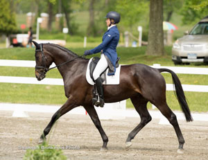 Frankie Thieriot-Stutes and Chatwin leads the CCI** following dressage at the Jersey Fresh International Three-Day Event.Photo by Shannon Brinkman