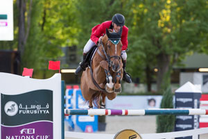 Jaroslaw Skrzyczynski and Crazy Quick produced the best result for today’s winning team from Poland at the first leg of the Europe Division 2 Furusiyya FEI Nations Cup™ Jumping 2016 series in Linz (AUT). Photo by FEI/Tomas Holcbecher