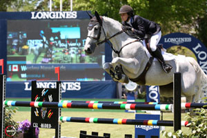 Wesley Newlands of Toronto, ON, placed second riding Wieminka B in the €25,000 Caser Seguros Trophy on Sunday, May 22, to conclude the Global Champions Tour event in Madrid, Spain. Photo by Sportfot