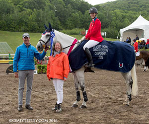Colleen Loach and Qorry Blue D'Argouges - winners of the Canadian Championships, with Peter Gray and Bridget Colman. (Cealy Tetley photo)Colleen Loach and Qorry Blue D'Argouges - winners of the Canadian Championships, with Peter Gray and Bridget Colman. Photo by Cealy Tetley