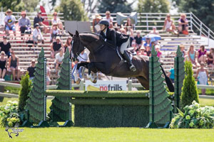 Stephanie Dubois-Emond and Castello won the $10,000 Canadian Hunter Derby, presented by Topline Trailers, on Sunday, July 17, at the Ottawa National Horse Show at Wesley Clover Parks. Photo by Ben Radvanyi Photography