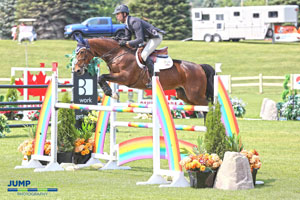 Jonathon Millar of Perth, ON, and Caprice won the 1.35m Open Jumpers on Wednesday, July 20, at the CSI2* Ottawa International Horse Show held at Wesley Clover Parks in Ottawa, ON. Photo by Jump Media