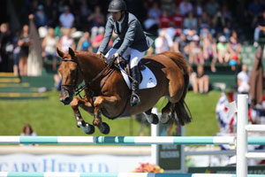 Chris Surbey and Quetchup de la Roque won the Enbridge Classic Derby at Spruce Meadows. Photo by Spruce Meadows Media Services