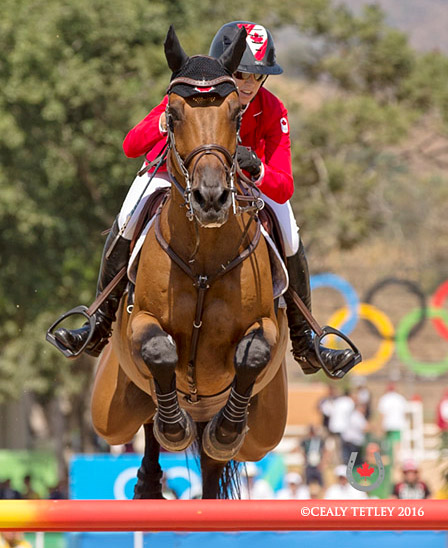 Partnered with Heros, Amy Millar from Perth ON has qualified to move on in jumping competition as an individual and a team member at the Rio 2016 Olympic Games.