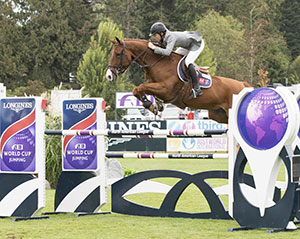 The United States’ Karl Cook pilots Tembla to the win in the $135,600 Longines FEI World Cup™ Jumping Langley. Photo by FEI/Rebecca Berry