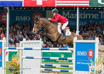 Calgary’s Kara Chad, 20, made her BMO Nations’ Cup debut riding Bellinda, owned by Stone Ridge Farms Ltd Photo by: Starting Gate Communications