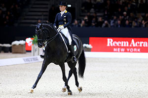 Germany’s Isabell Werth produced a personal-best Freestyle score to win today’s second leg of the FEI World Cup™ Dressage 2016/2017 Western European League riding Weihegold at Lyon, France. Photo by Pierre Costabadie/FEI