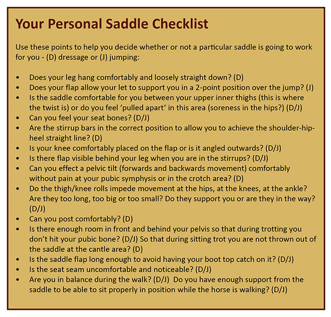 personalsaddle-checklist
