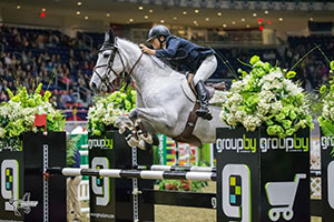 Leslie Howard opened international show jumping competition at the the CSI4*-W Royal Horse Show with a win in the $35,000 International Jumper Power and Speed riding Donna Speciale on Tuesday, November 8, in Toronto, ON. Photo by Ben Radvanyi Photography