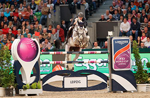 European individual silver medallist, Gregory Wathelet from Belgium, steered the lovely grey mare, Coree, to victory at the tenth leg of the Longines FEI World Cup™ Jumping 2016/2017 Western European League in Leipzig, Germany. Photo by Stefan Lafrentz/FEI