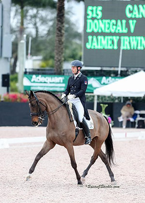 Jaimey Irwin and Donegal V won the FEI Intermediate I Freestyle at the Adequan® Global Dressage Festival. Photo by Susan J Stickle