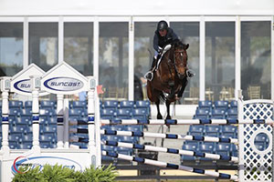Meredith Michaels-Beerbaum and Daisy won the $35,000 Suncast® 1.50m Championship Jumper Classic at WEF. Photo by Sportfot