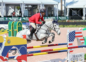 Boyd Martin and Welcome Shadow in the show jumping phase. Photo by Susan J Stickle