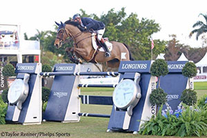 Ian Millar and Dixson rode to the win on Friday in the $35,000 SOVARO® Longines FEI World Cup™ Qualifier CSI3*-W at the CP Palm Beach Masters. Photo by Taylor Renner/Phelps Sports